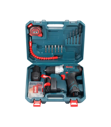کیت دریل شارژی 12 ولت تک باطری 19 پارچه رونیکس مدل RS-8613